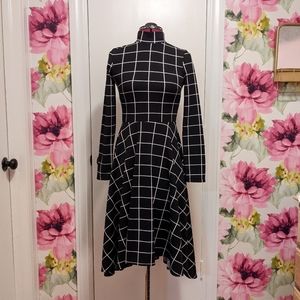 Mock neck, high low dress